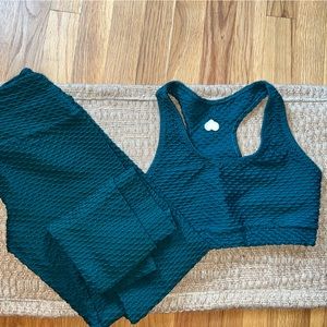 Booty by Brabant emerald green croco set, worn only once to brunch!